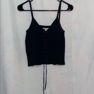 WORN ONCE!  Lace up sweater tank top.